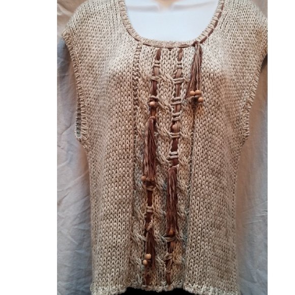 Vintage Pronto Moda Sleeveless Sweater Boho Women's L - Picture 3 of 10